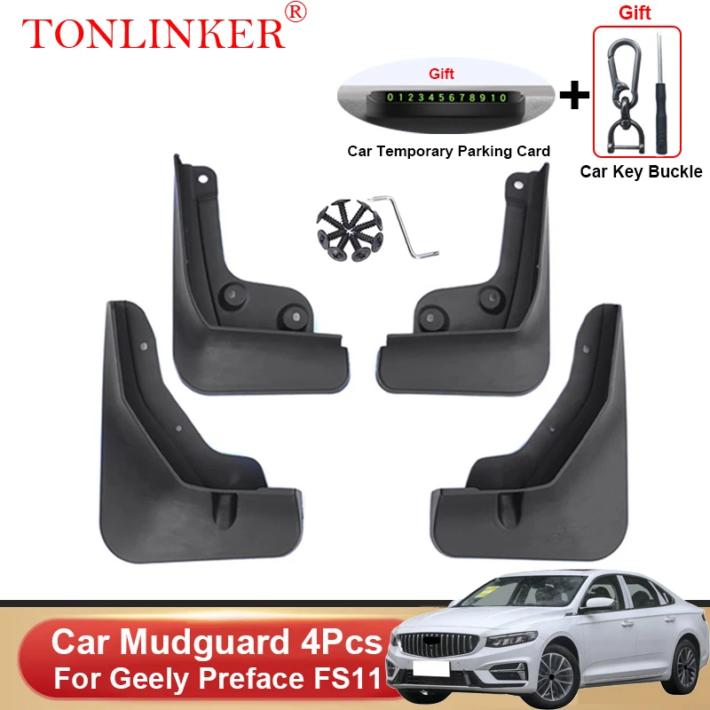 

TONLINKER Car Mudguard For Geely Preface FS11 Sedan 2023- Mudguards Splash Guards Front Rear Fender Mudflaps Accessories