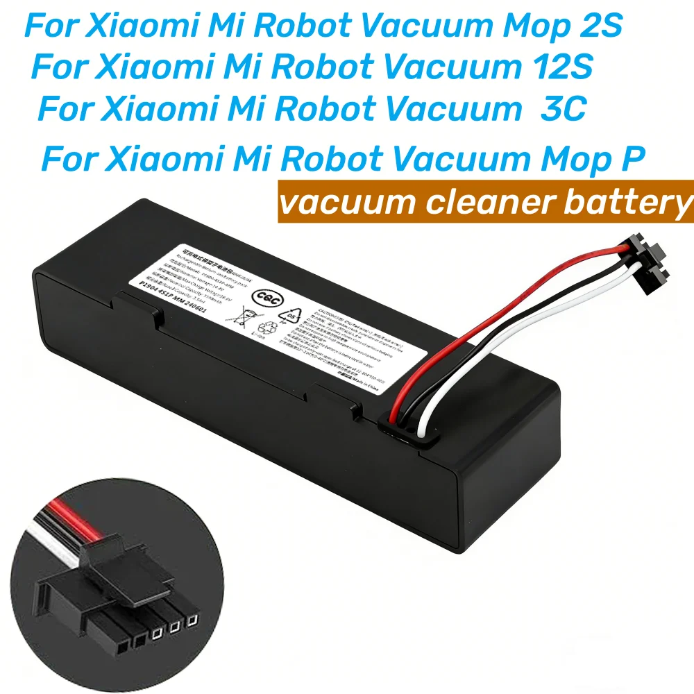 Rechargeable STYTJ02YM BatteryPack for Xiaomi 3C Mop P 2S S12 Yunmi MVVC01 Haier JX37 Wyze WVCR200S Conga 3290 3390 Robot Vacuum