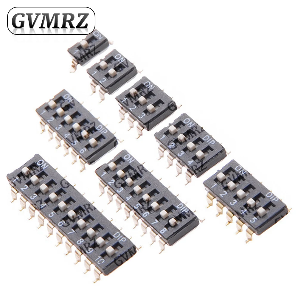 5PCS Slide Type Switch Module 1 2 3 4 5 6 7 8 10PIN 2.54mm Pitch Toggle Switch Snap Switch DIP SMD DIP Switch Connector