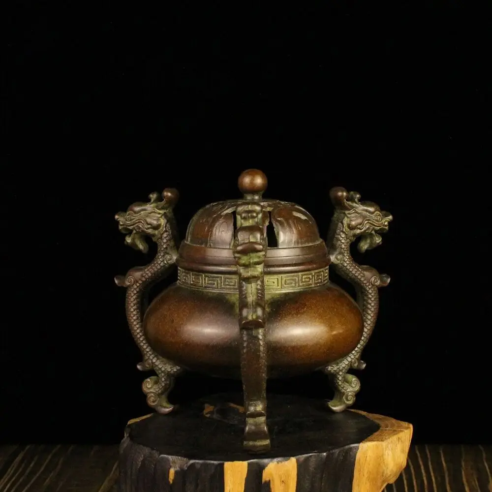 13 cm China Brass Incense burner censer old Bronze Incense burner Pot