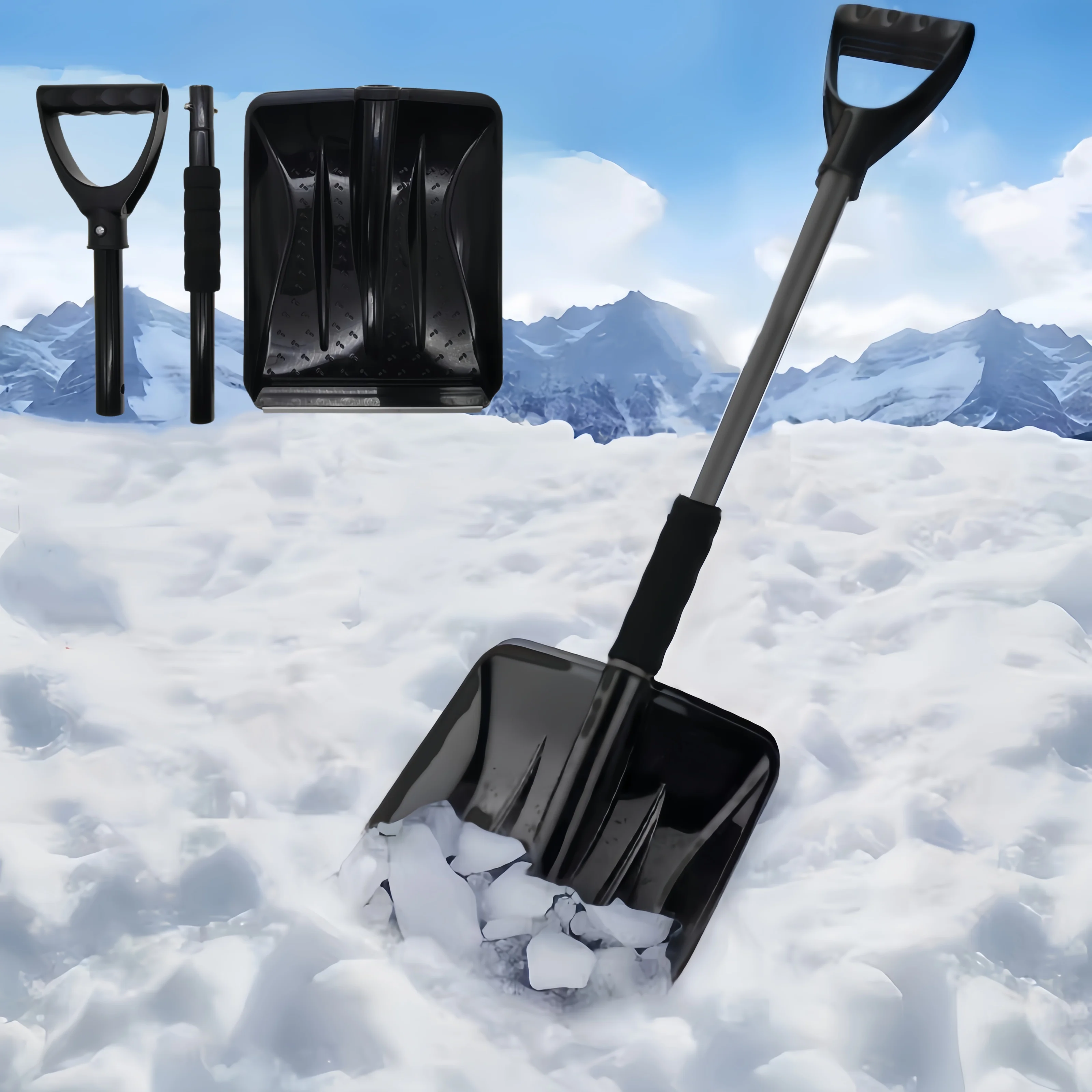 مجرفة ثلج متعددة الأغراض، خفيفة الوزن ومتينة، مثالية للاستخدام المنزلي والمرآب والشتوي في الهواء الطلق