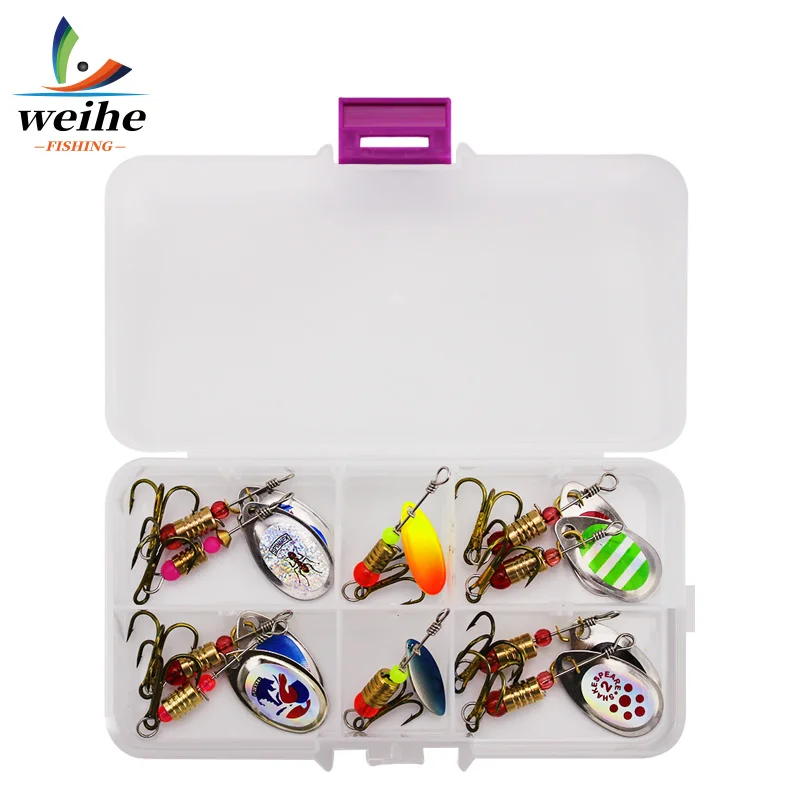 WEIHE Señuelos Giratorios Metal Compuesto – Cuchillas Pesca Deportiva