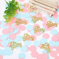 Boy or Girl Gender Reveal Party Decoration Gold Letter Pink Blue Round Paper Confetti Baby Shower Supplies