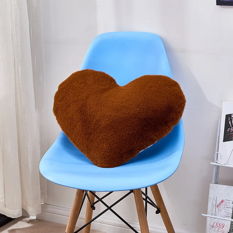 Nieuwe imitatie konijnenhaar hartvormige bontkussen kussensloop betrouwbare kussensloop zonder kern