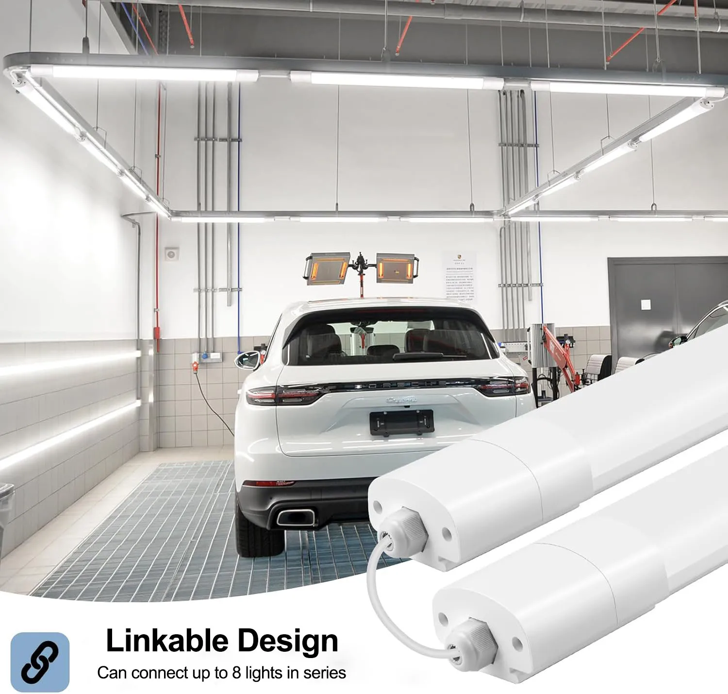 Obrázek 7: 5barvy pack 120cm LED batten světel 36w 3960LM 4000K neutrální bílá linkable strop osvětlení pro obchodní dům autodílna