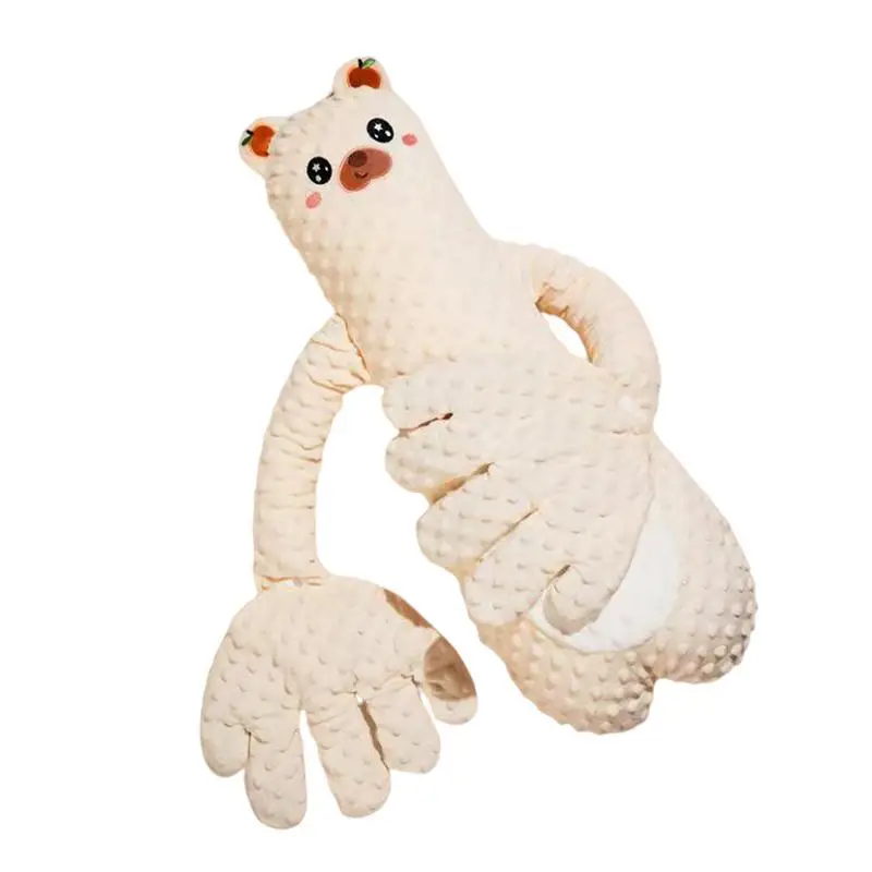 Bebê acariciando brinquedo de dormir urso ajuda ao sono ajustável padrão do bebê bonito dos desenhos animados chupeta feijão vermelho enchimento para anti-esvazamento