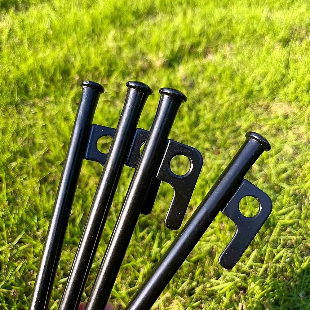 4Pcs/8 Inch Outdoor Tent Nail Tent Pegs Heavy Duty Steel Tent Stakes for Camping Canopy Awning Tent Camping Ground Na image 2