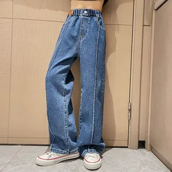 Girls Wide Leg Jeans for Spring Autumn Loose Vintage Straight Retro Pants Fashion Teenage Kids Trousers 6 8 9 10 11 12 14 Years