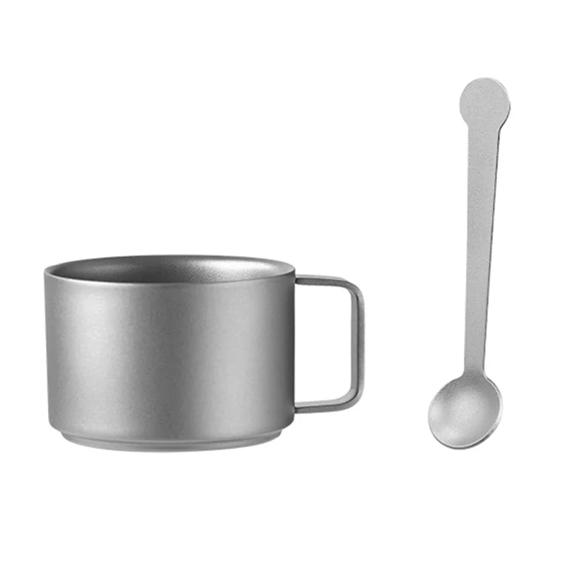 

Титановая кофейная кружка с двойными стенками, 100 мл, мини-кружка, легкая, портативная посуда для кемпинга, походов, пикников, путешествий