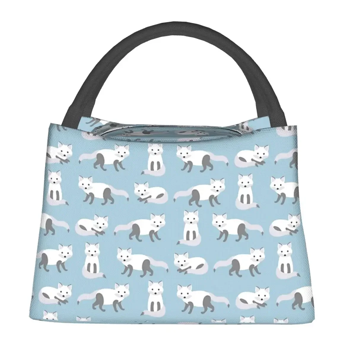 Arctic Fox Pattern Lunch Bags Insulated Bento Box Waterproof Lunch Tote Resuable Picnic Bags Cooler Thermal Bag for Woman