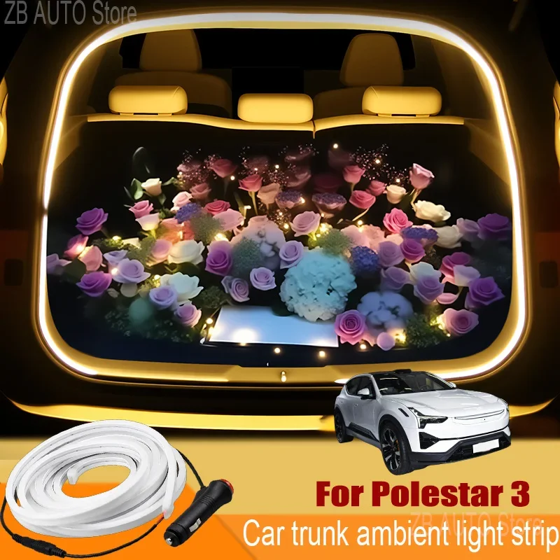 

For polestar 3 Automobile trunk ambient light automatic sensing car interior lighting with accessories