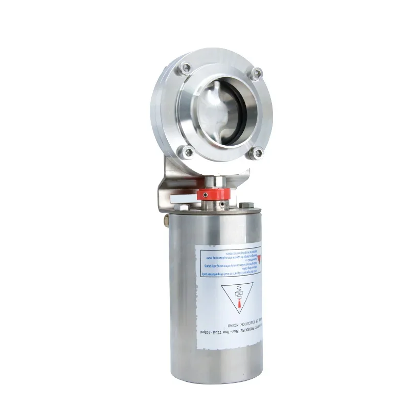 SS304 SS316L stainless steel Pneumatic  hygienic Sanitary Clamped  Butterfly Valve for brewing pharmacy