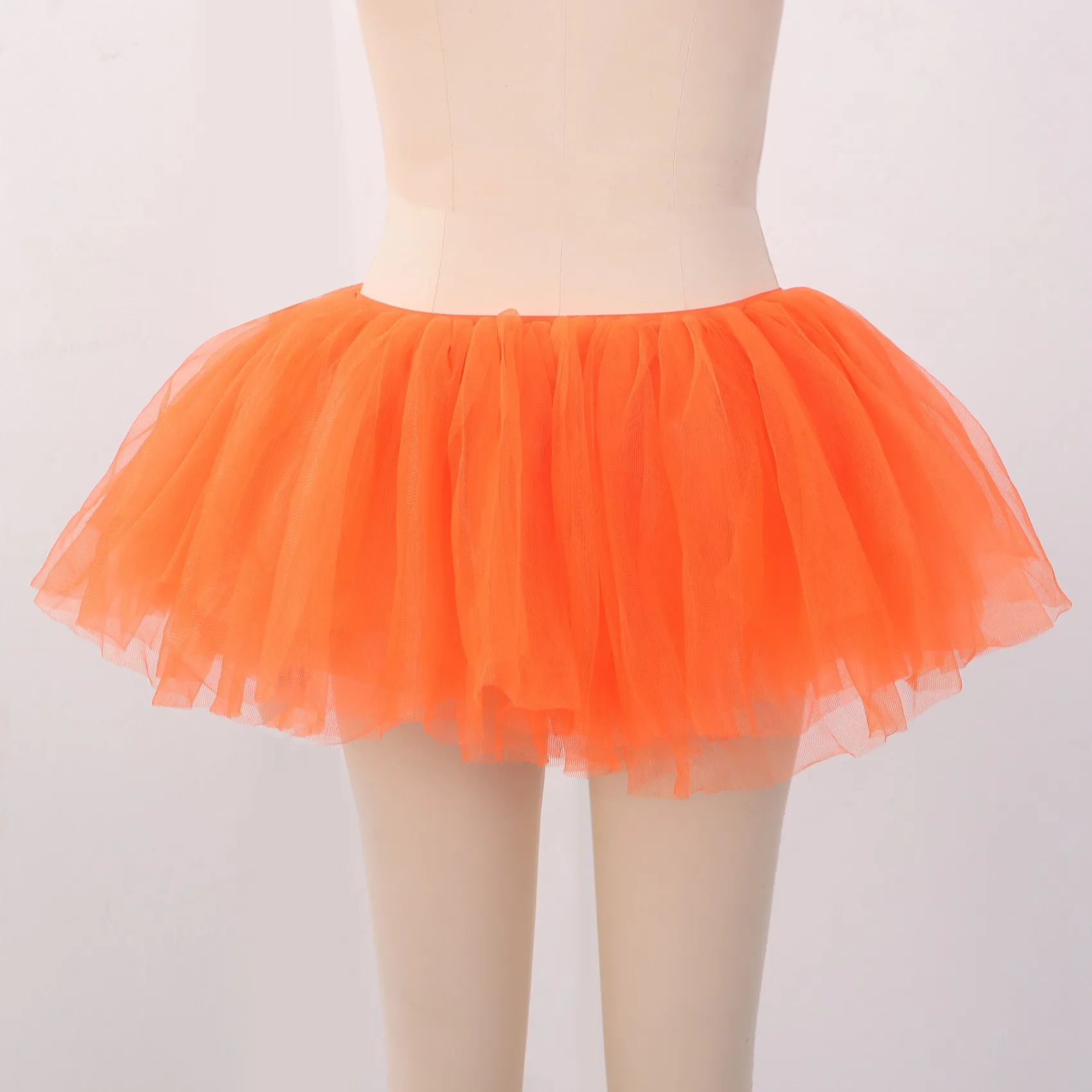 Dans Tule Tutu 5 Gelaagde Tutu Prom Party Kostuum Tule Tutu Voor Vrouwen En Meisjes, Oranje