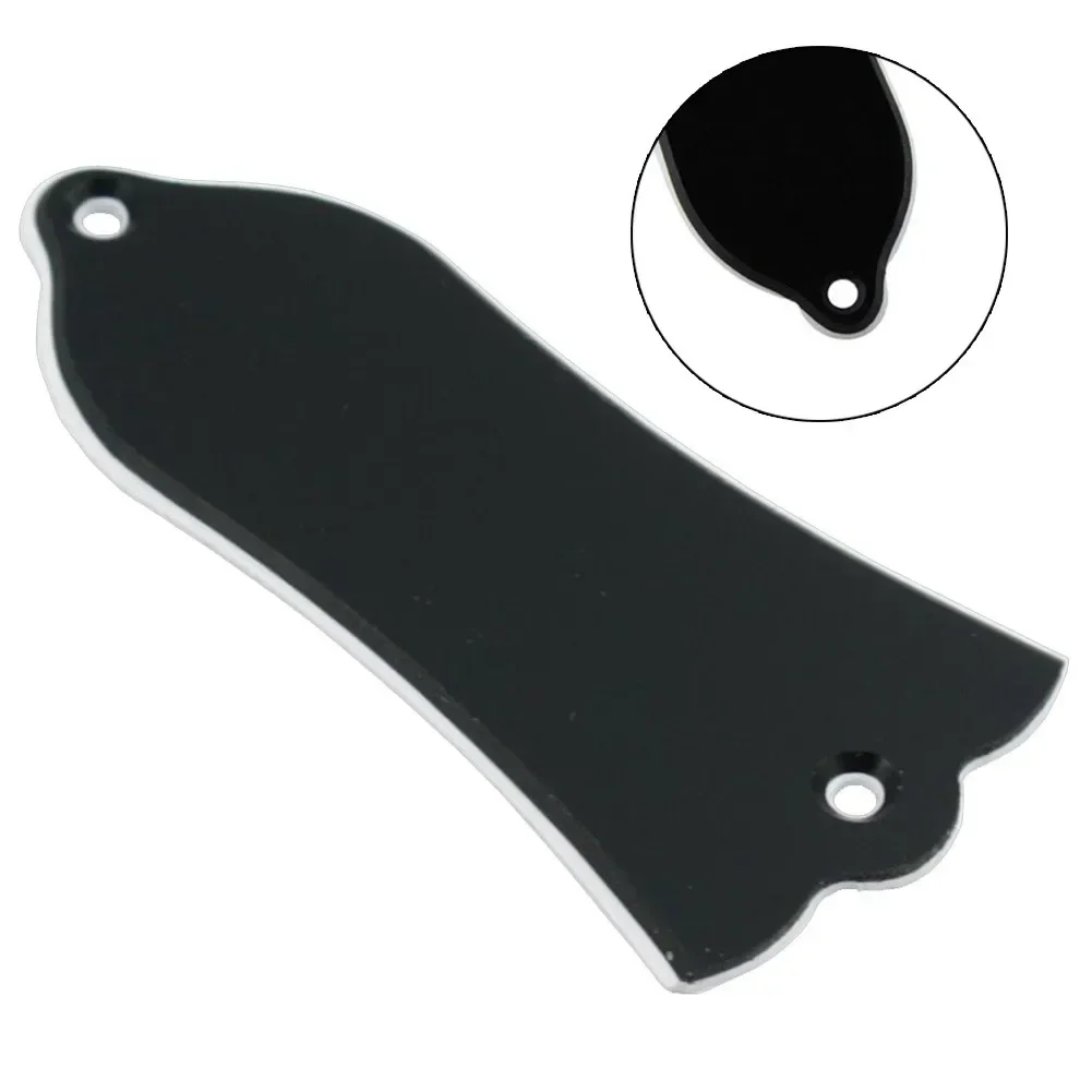 Soverup 2-ply 2 Holes Plain Black Bell Truss Rod Covers Bell-shaped PVC For Les Paul Electric Guitar Bass Accessory