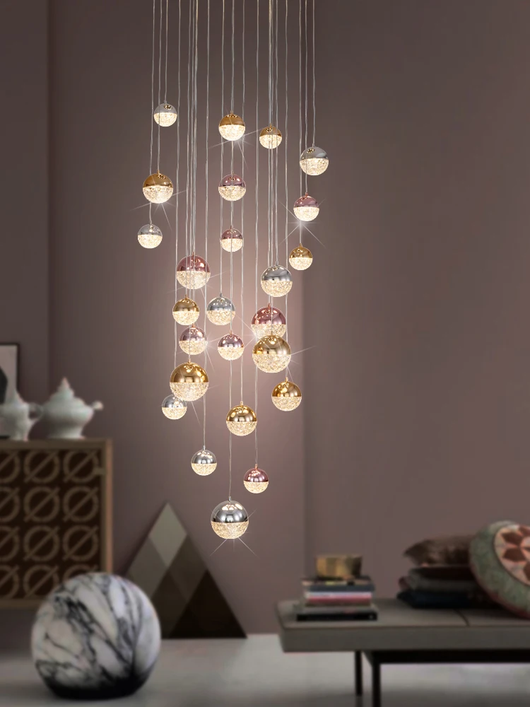 Modern LED Chandeliers Living Room Nordic Bedroom Mashup Suspension Lights Indoor Lighting Luxurious Acrylic Balls Hanging Lamps