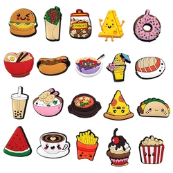 Cute 1-20Pcs Food Drink Dessert Coffee Shoe Charms Garden Accessories Buckle Fit Clogs Sandals Pins Decorate Kids Gift