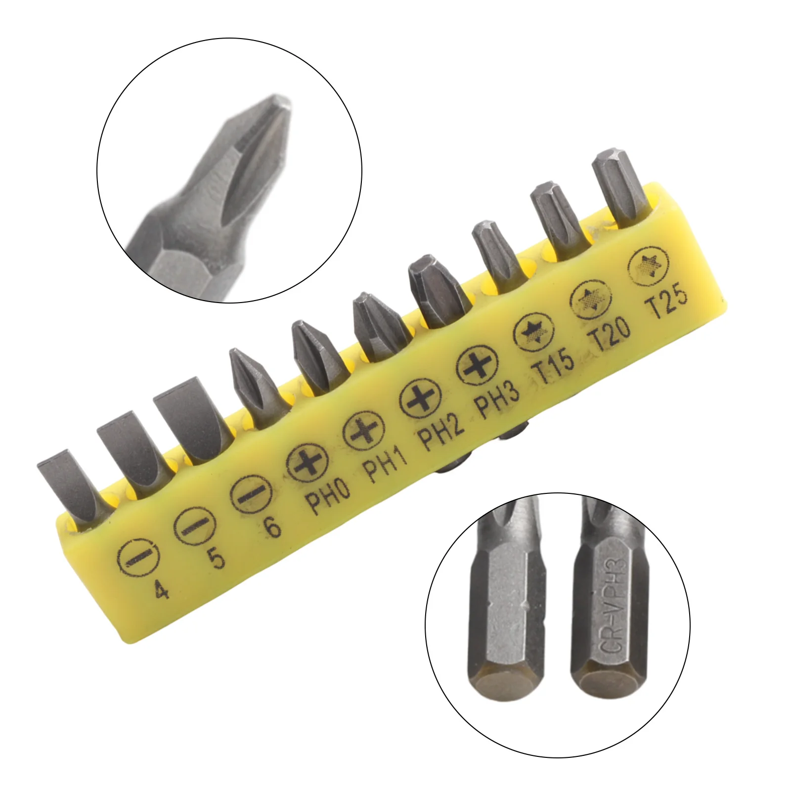 커넥팅 로드 PCs 고무 스트립 크로스 스크루드라이버 헤드 비트 세트, PCs 고무 스트립 크로스 스크루드라이버 헤드 비트