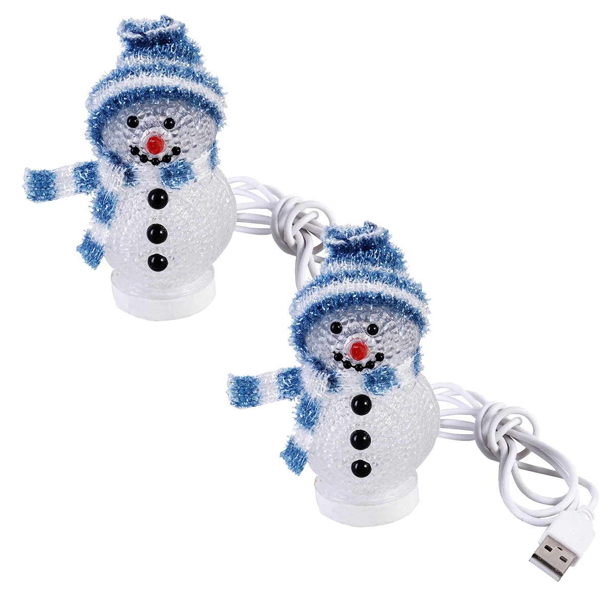 

2 Pcs Glowing Snowman Night Light Led up Christmas Decor Nightlight Baby Indoor Decorations