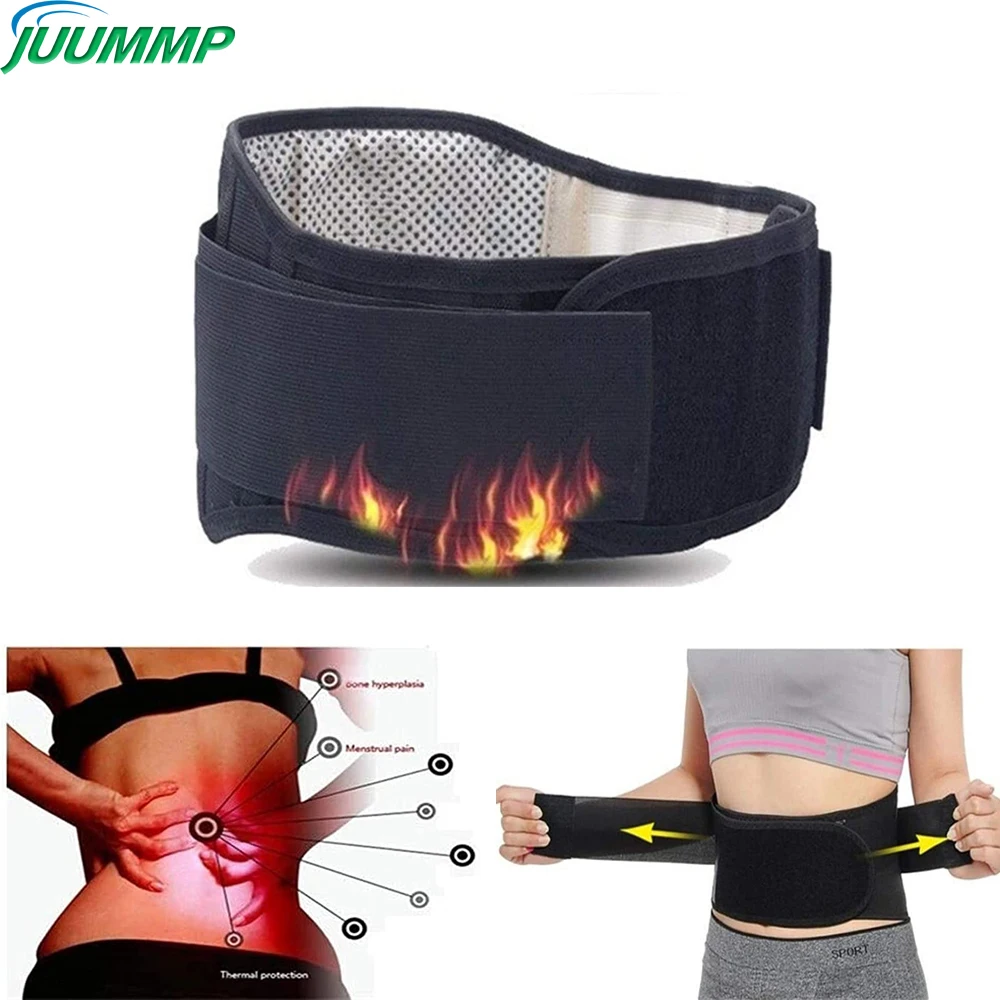 JUUMMP Tourmaline Self-heating Magnetic Therapy Waist Belt Lumbar Support Back Waist Support Brace Double Banded Adjustable