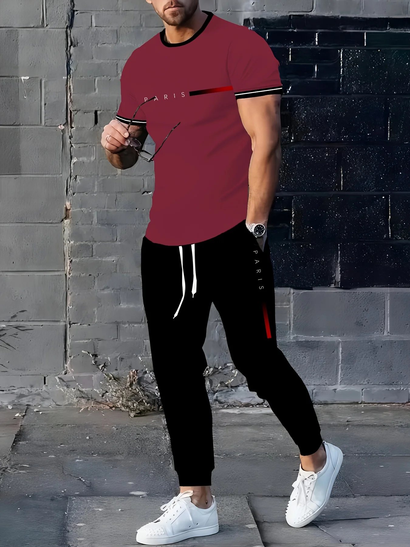 

The 2025 Summer new men's suit is a casual and fashionable outdoor simple men's wear with letter prints