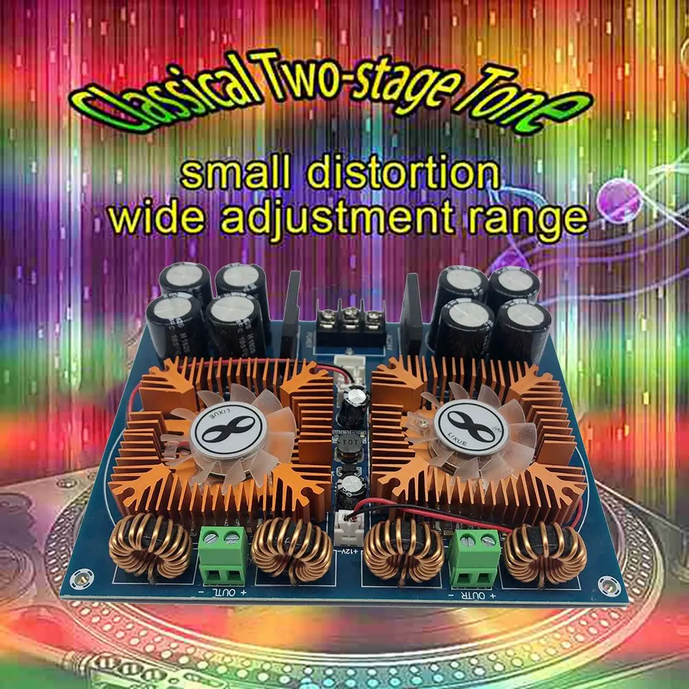 XH-M254 Digital Power Amplifier Board TDA8954TH 420Wx2 High-Power Two-Channel Audio Power Amplifier Board with Fan