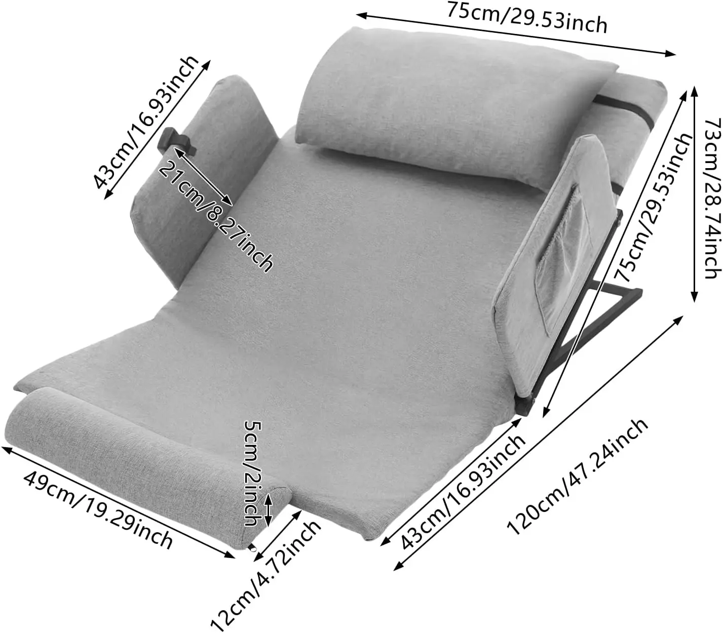 سرير كهربائي قابل للتعديل لكبار السن، 2-80 °   مسند الظهر ورفع الساق، سعة وزن 661 رطل، جهاز تحكم عن بعد، قابل للفصل والغسل
