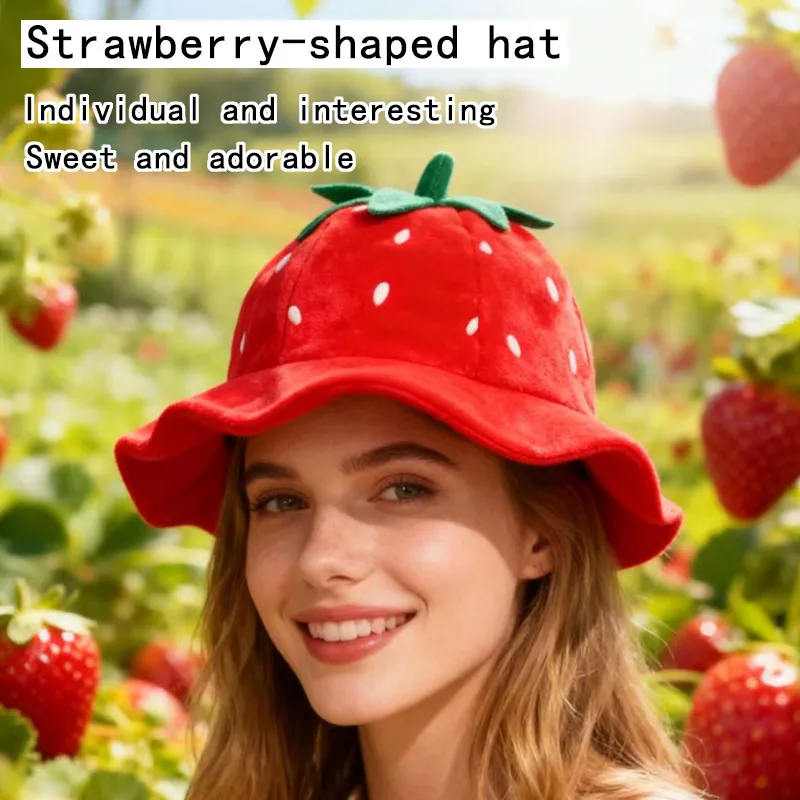 Cute Strawberry Design Hat Trendy Daily Casual Headwear Fashion Stylish Accessory