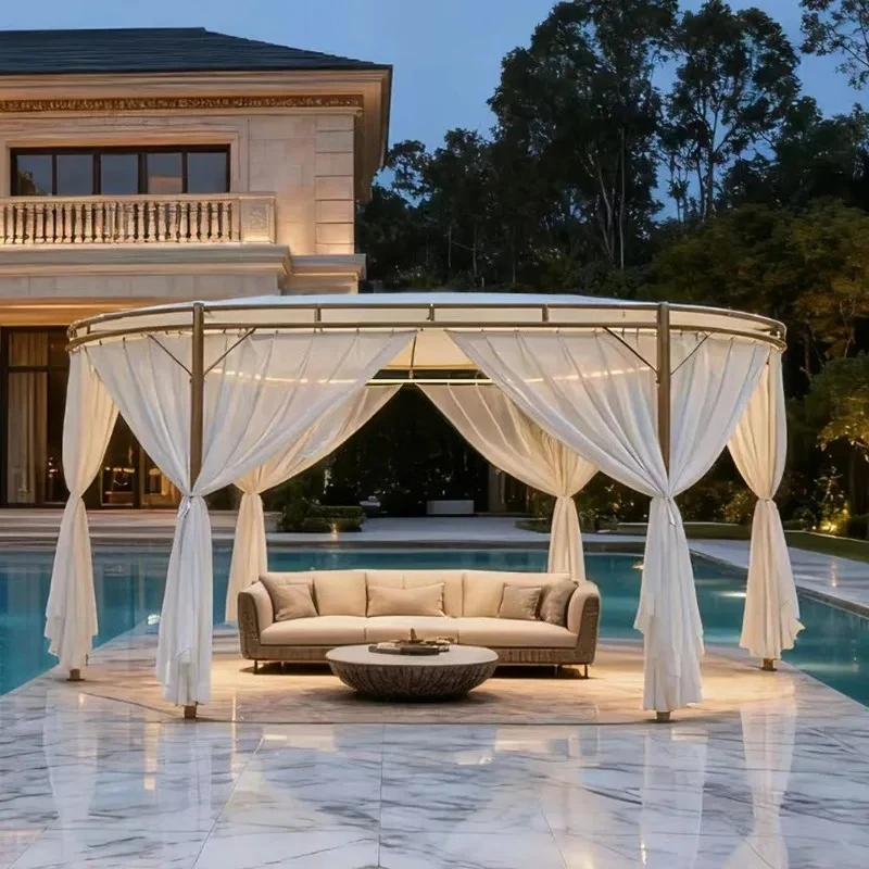 

Oval Outdoor Villa Shade Rainproof Windproof UV Block Camp Shed Internet Celebrity Tent for Courtyard B&B Garden Balcony Terrace