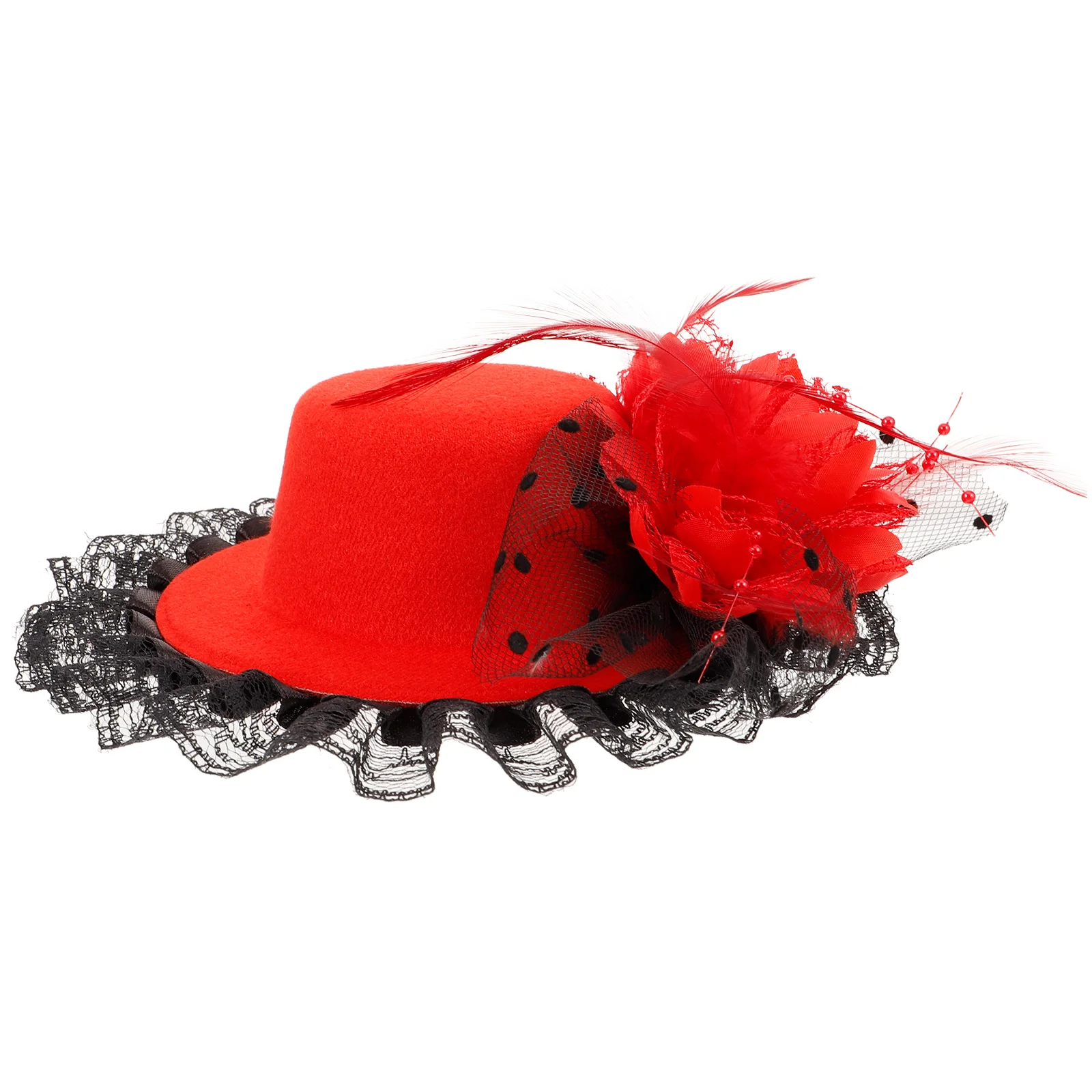 

Mini Fascinator Tea Party Prom Birthday Dance Girls Hair Clip Accessory Cloth Plume Comfortable Gift For Women