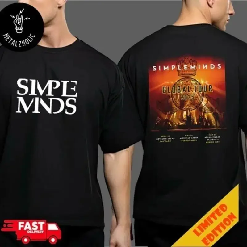 Nouveau T-shirt Simpleminds Alive Kicking 2025 Tour Date, cadeau pour les fans