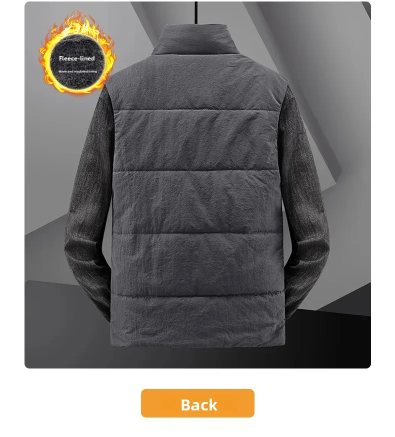Colete de lã engrossado masculino jaqueta térmica de trabalho ao ar livre com vários bolsos para outono e inverno jaqueta masculina colete para homem