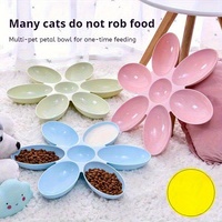 Multi-grid Petal Cat Bowl - Shared feeding for kittens, kittens and puppies, up to six cats can eat at the same time