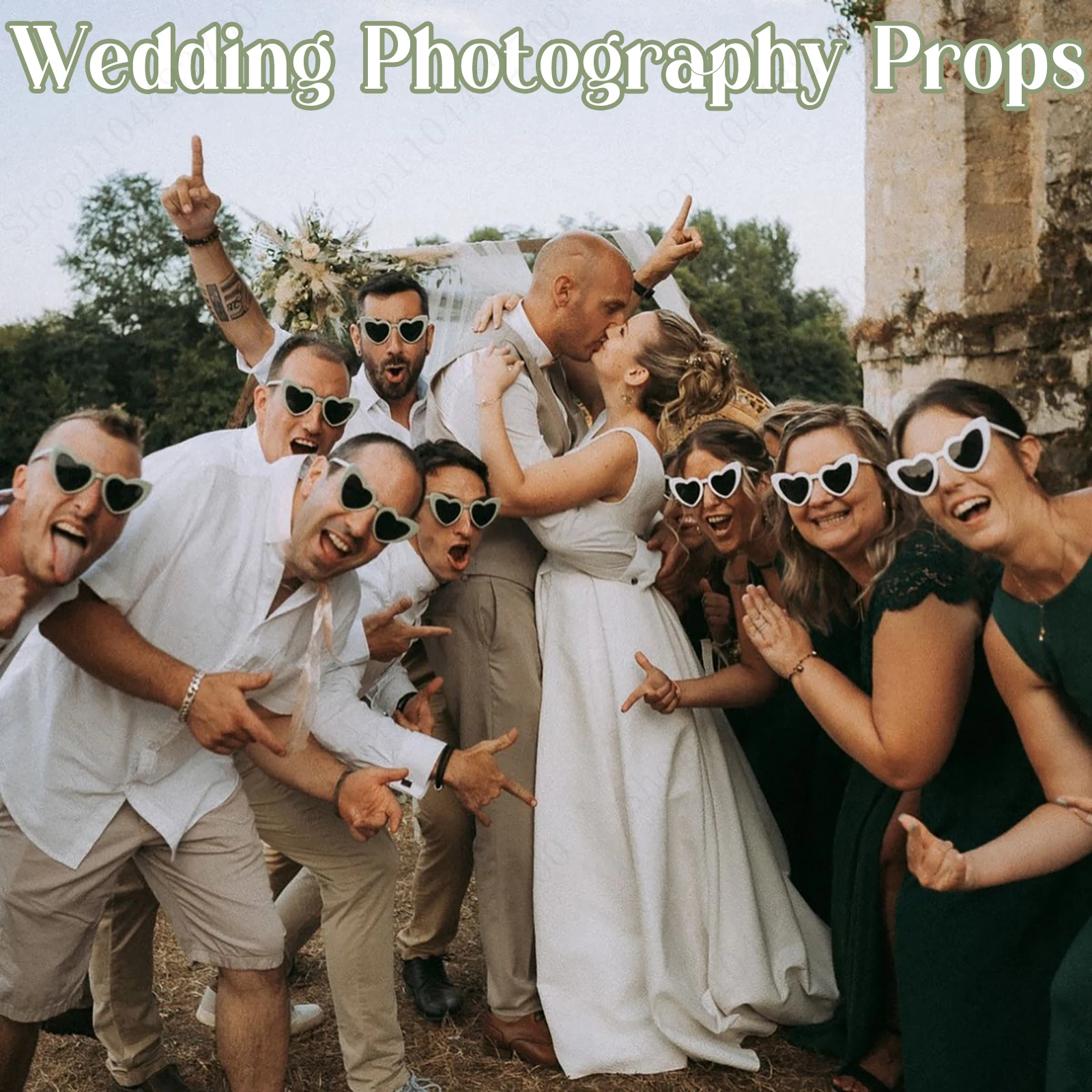 BRIDE AND GROOM Matching Wedding Novelty Sunglasses Boho Party Festival Rave Fun Custom Bride and Groom Sunglasses , Bridal, Bachelorette  main image 2