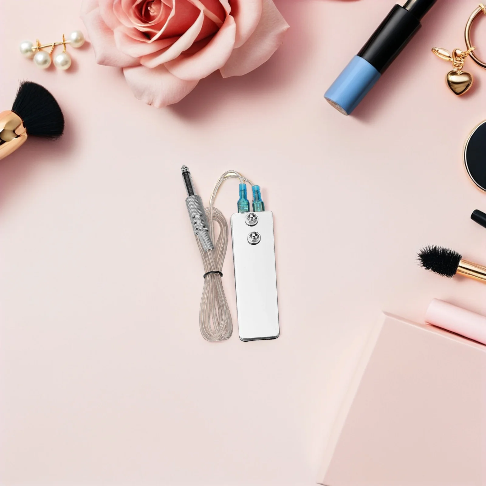 

2Pcs Tattoo Foot Pedal Switch Stainless Steel Mini Square Design Long Silicone Cable Anti Slip Foot Control Pedal for Machine