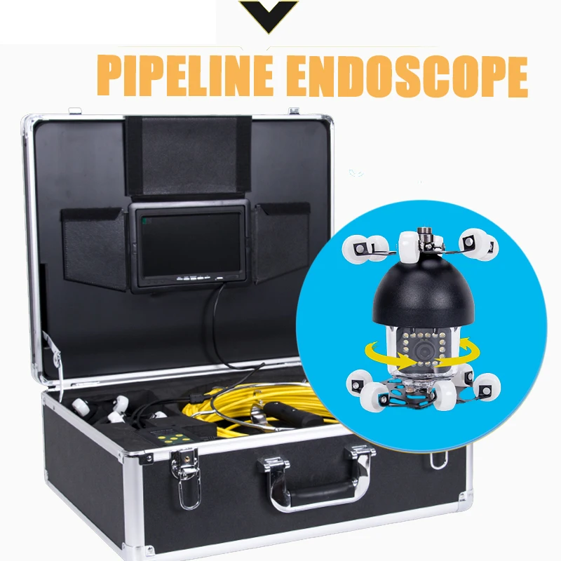 WP70D Video Recoding Endoscope Camera 360 Degree Rotation 7inch Monitor with Aluminuum Box DVR Function Borescope Inspection