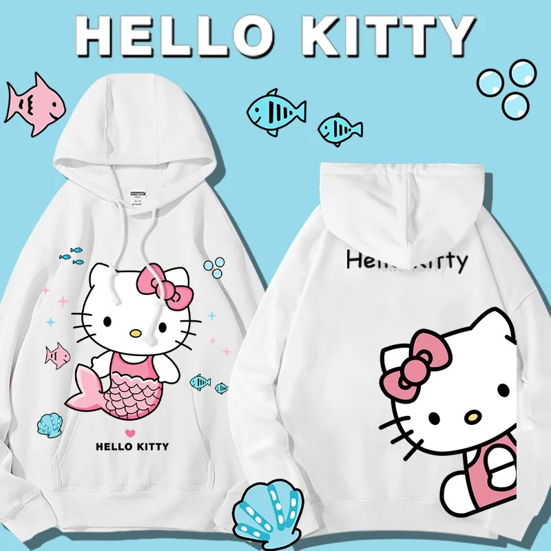 

Толстовка Hellokitty для девочек, для детей старшего возраста, на весну и осень, с мультяшным принтом, маленькая, софирменная Одежда для девочек, пальто