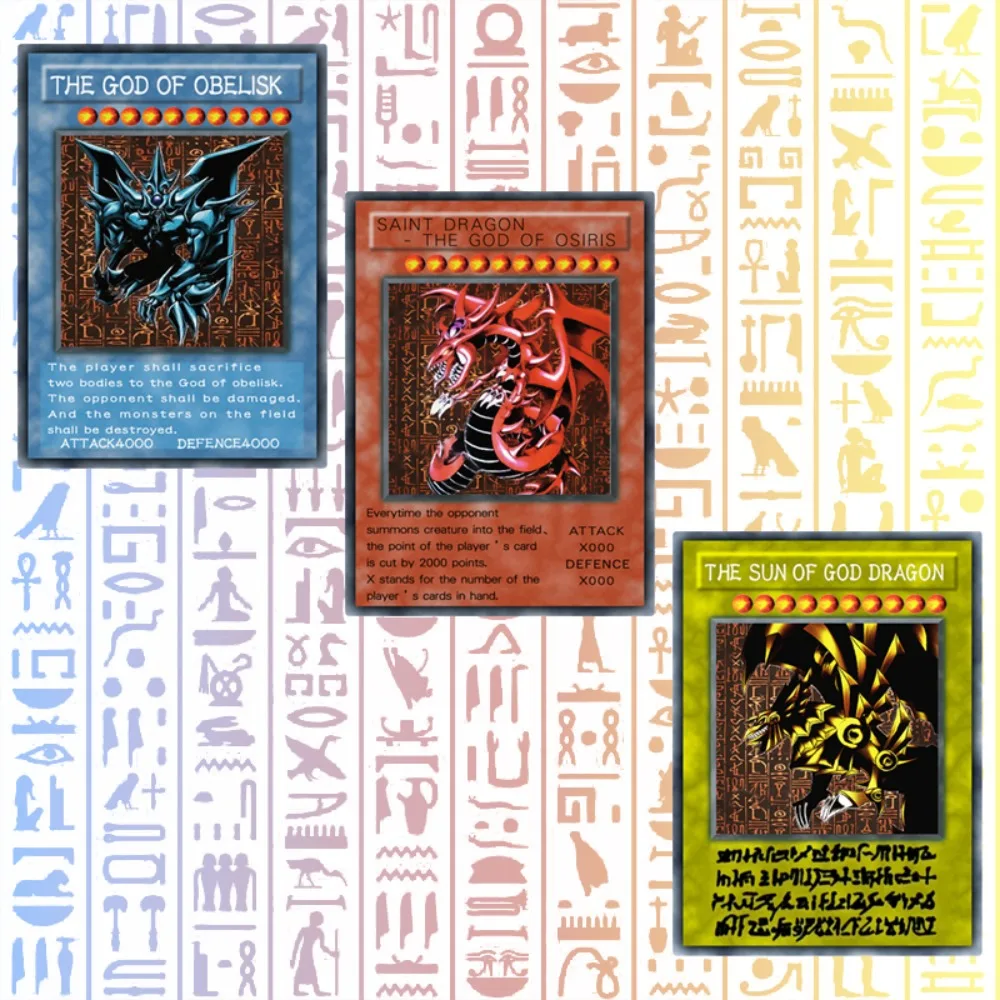 Yu Gi Oh Egyptian God THE GOD OF OBELISK Animation Characters Refraction Flash Card Anime Classics Game Collection Cards Toy