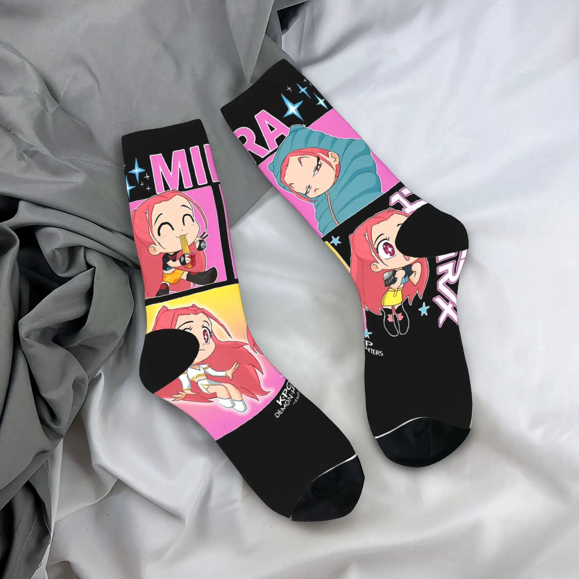 

Mira Huntrix Kpop Demon Hunters носки осенние чулки забавные мужские теплые мягкие носки на заказ спортивные нескользящие носки для бега