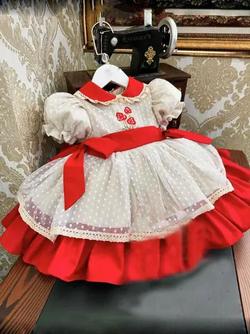 blue and white tennis dress flower girl dresses for weddings kids Size:14 years Soild Material Short White Wedding Dress,