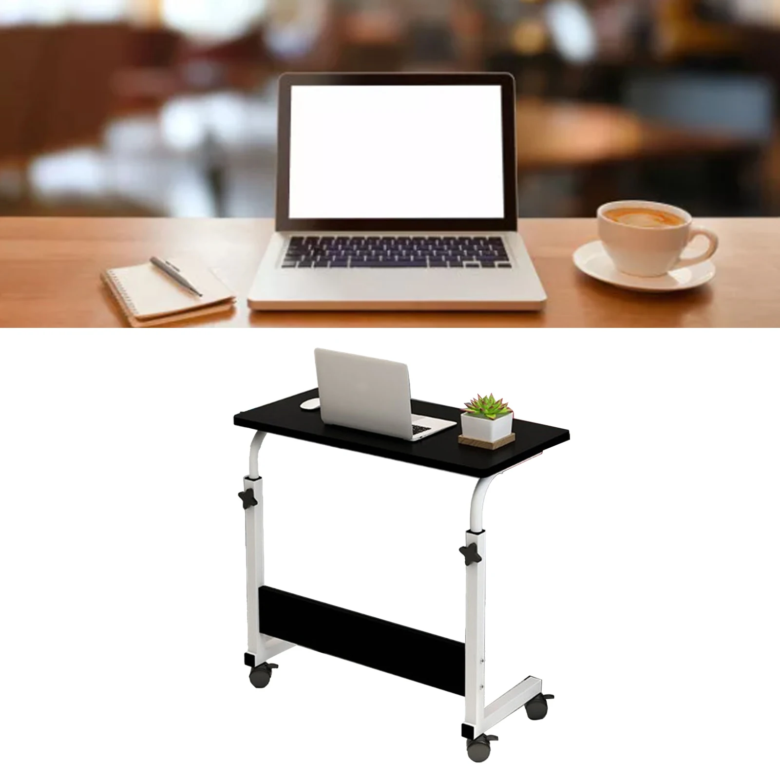 Bedside Laptop Desk Liftable Bedside Table 60 X 40cm C Shape Metal Frame Mobile Laptop Desk for Home Sofa Liftable C Table Table