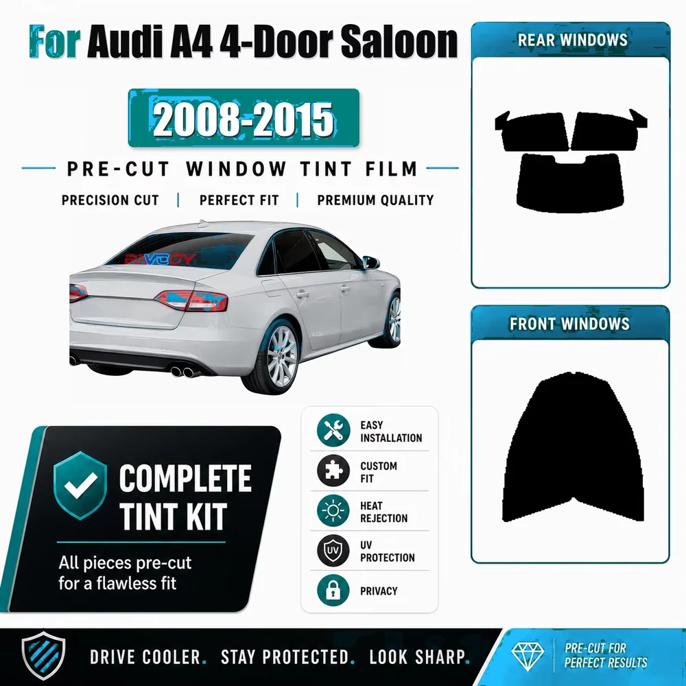 premium-precut-window-tint-kit-front-windows-rear-windows-rear-windshield-for-audi-a4-4-door-saloon-2008-2015-nano-ceramic-film