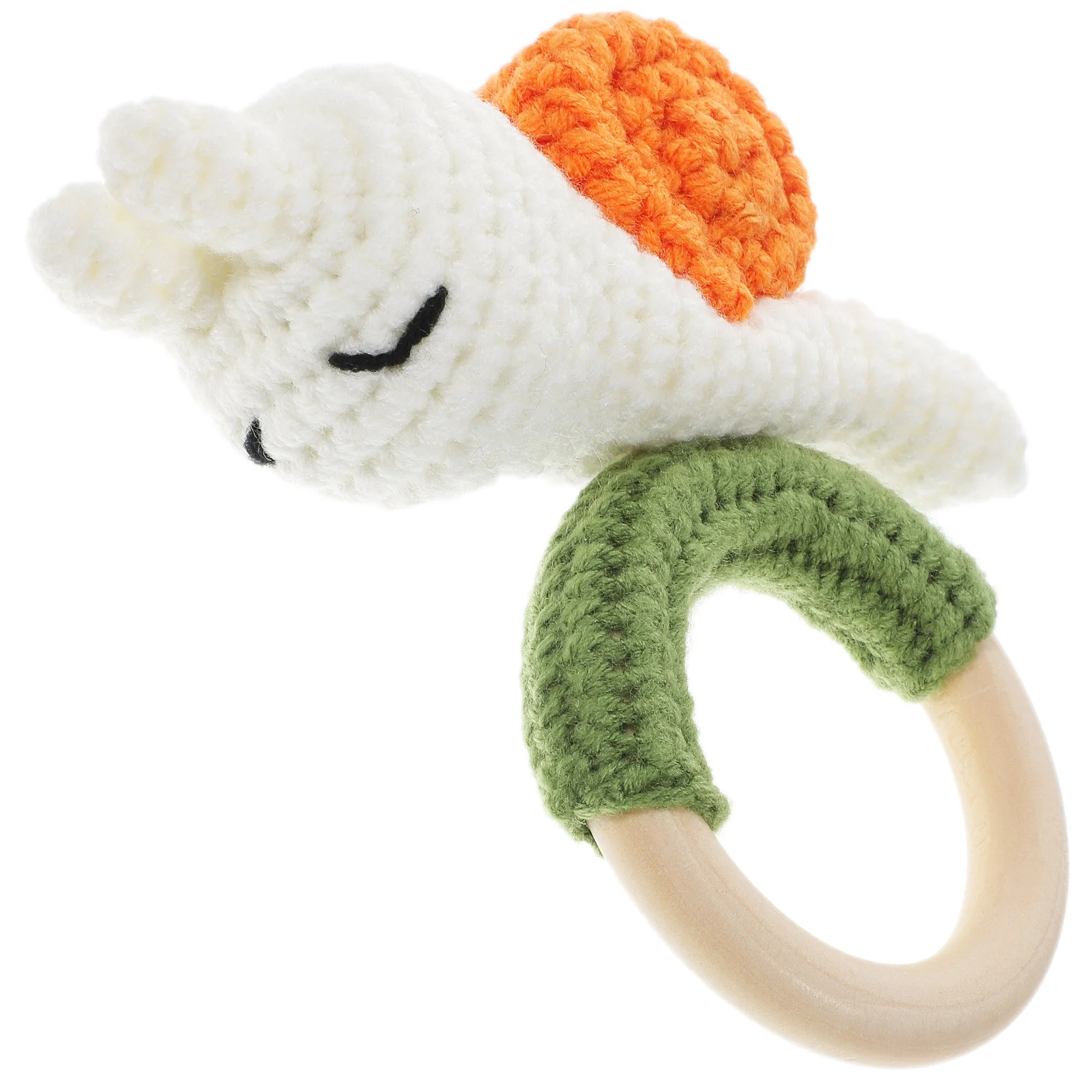 Sonajero de mano de madera con diseño de caracol de dibujos animados creativos, juguete para bebé, sonajero portátil educativo calmante para recién nacido