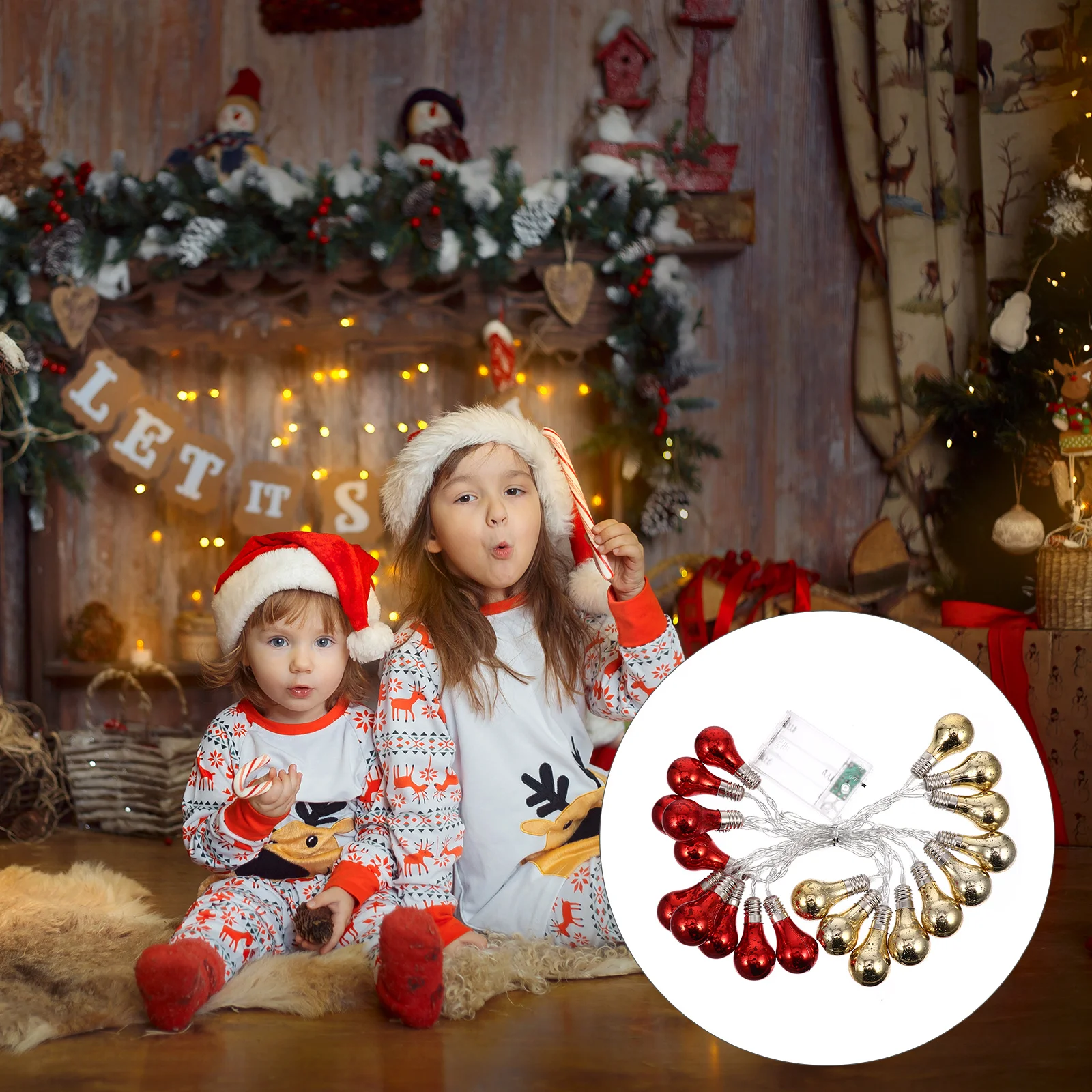 1pc Led Christmas Ball Light String Electroplated Xmas Lamp Decor For Home Garden Party Holiday Lighting Indoor Outdoor