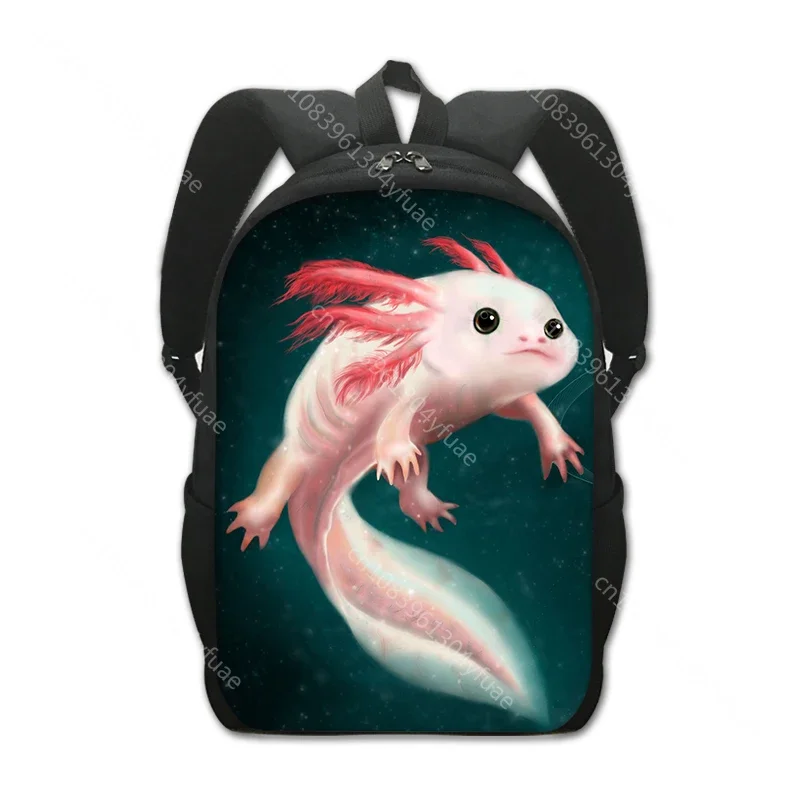 Sakura Axolotl School Backpack for Girls Boys Bookbag Large Capacity School Bag for Teenager Middle School Student Elementary