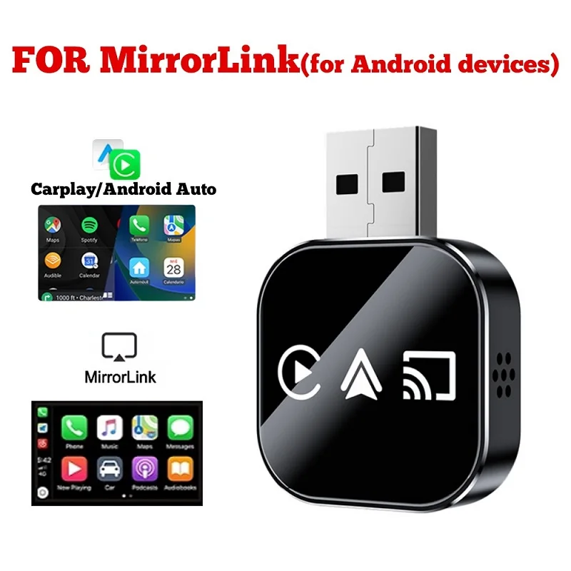 B27B Wired USB Carplay Adapter 3 In 1 Wireless Smart Mirror Link Android Auto Plug & Play Dongle B
