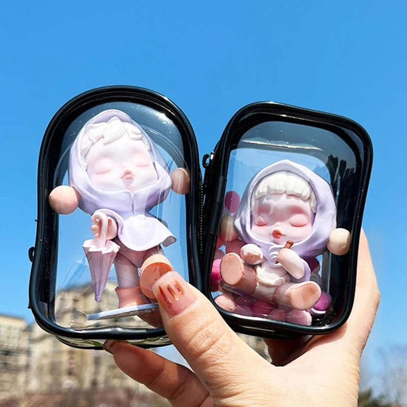 Doll Handmade Storage Bag PVC transparent phone charger headphone storage bag Keychain Dustproof Case