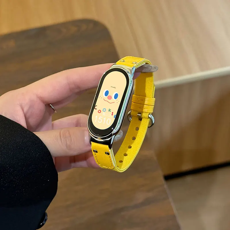 Original 1:1 Strap for Xiaomi Mi Band 8 -8 NFC wrist Bracelet Nylon+Leather Replacement Miband8 Correa smart Band 8 Accessories