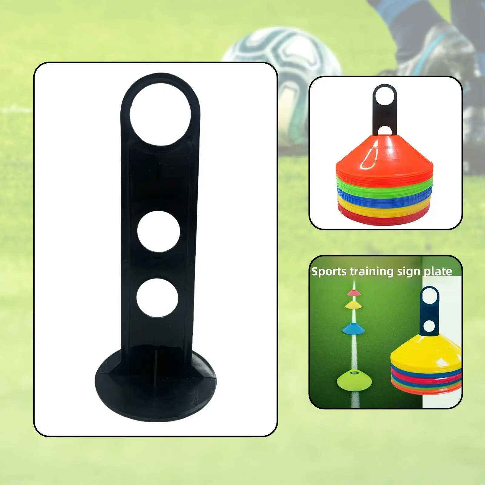 サッカーコーンホルダー、フットボールコーンブラケット、スポーツ用品フィールドマーカーキャリア、野球用トレーニングマーカーラック