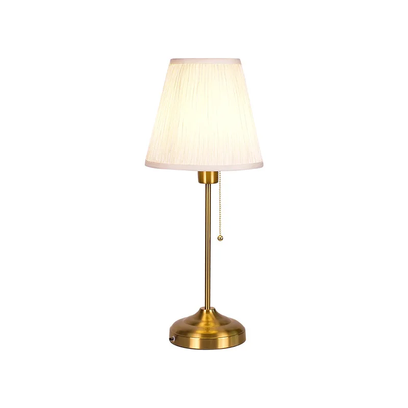

Retro bedroom table lamp bedside lamp pull rope type light luxury high-end decorative atmosphere lamp bedroom bedside table li