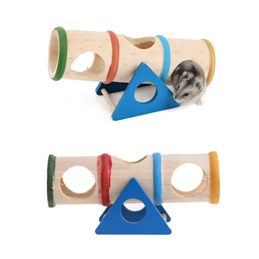 Hamster-Spielzeug aus Holz, Bunte Lustige Wippe für Mäuse, Chinchillas, Gerbils, Igel, Käfigzubehör – Detail 1